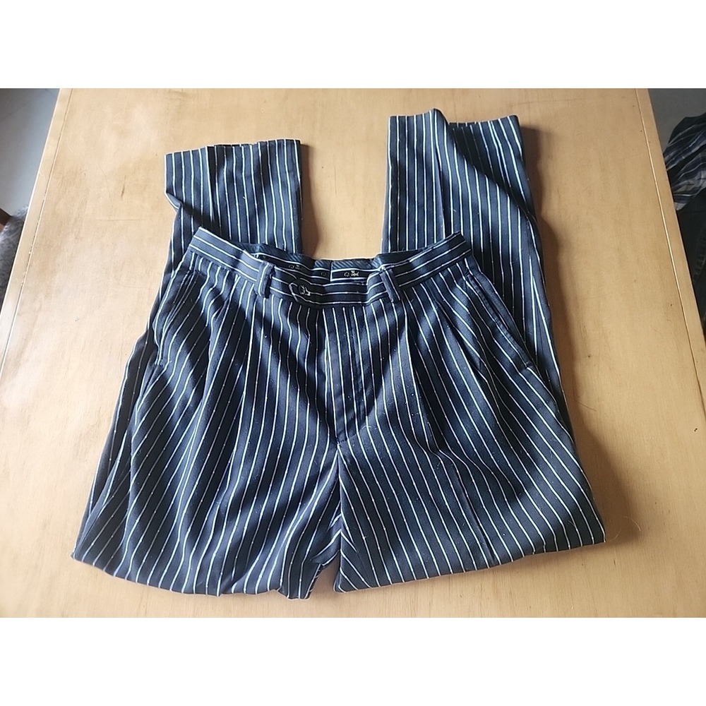 E.J. Samuel Mens Tuxedo Pants Mens‎ Size  36 Black Pinstripe (PANTS ONLY)